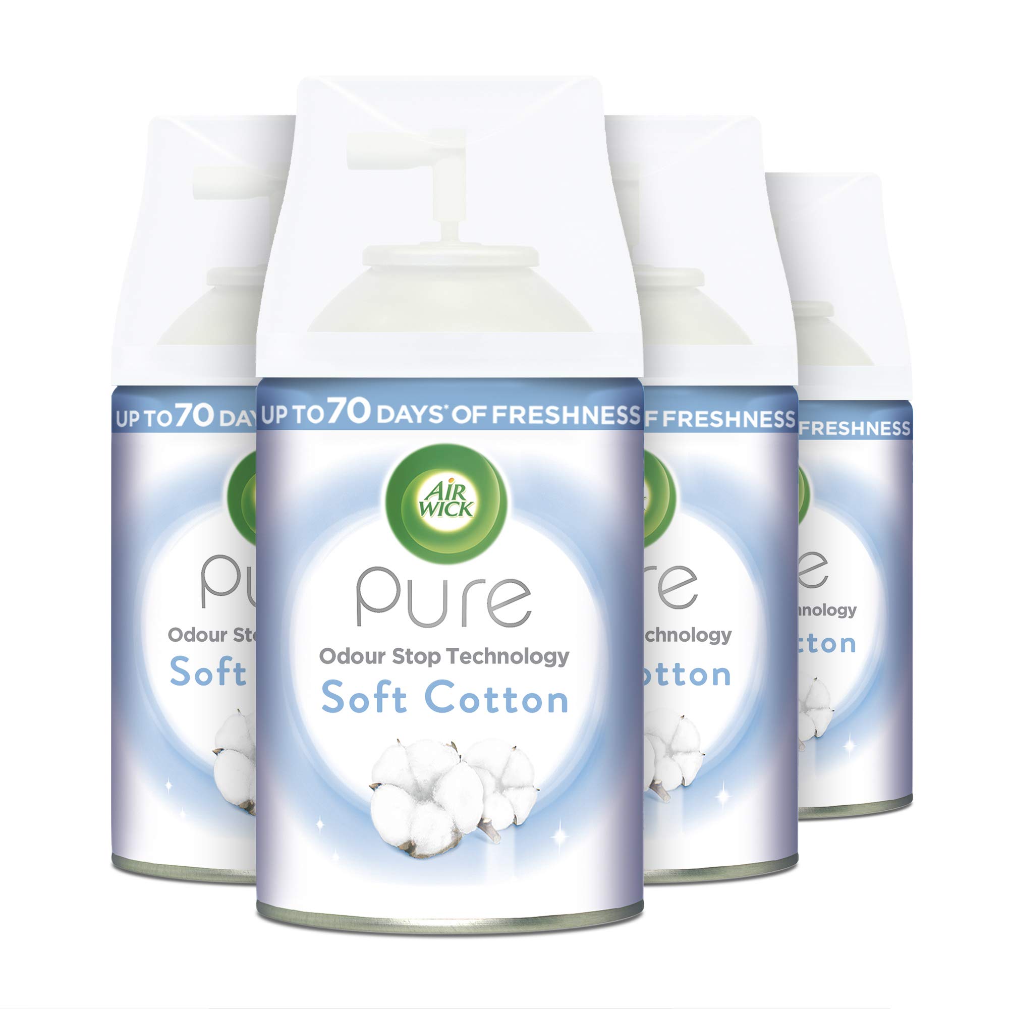Air Wick | Soft Cotton |Automatic Air Freshener |Freshmatic Auto Spray Refill | 250ml| Pack of 4