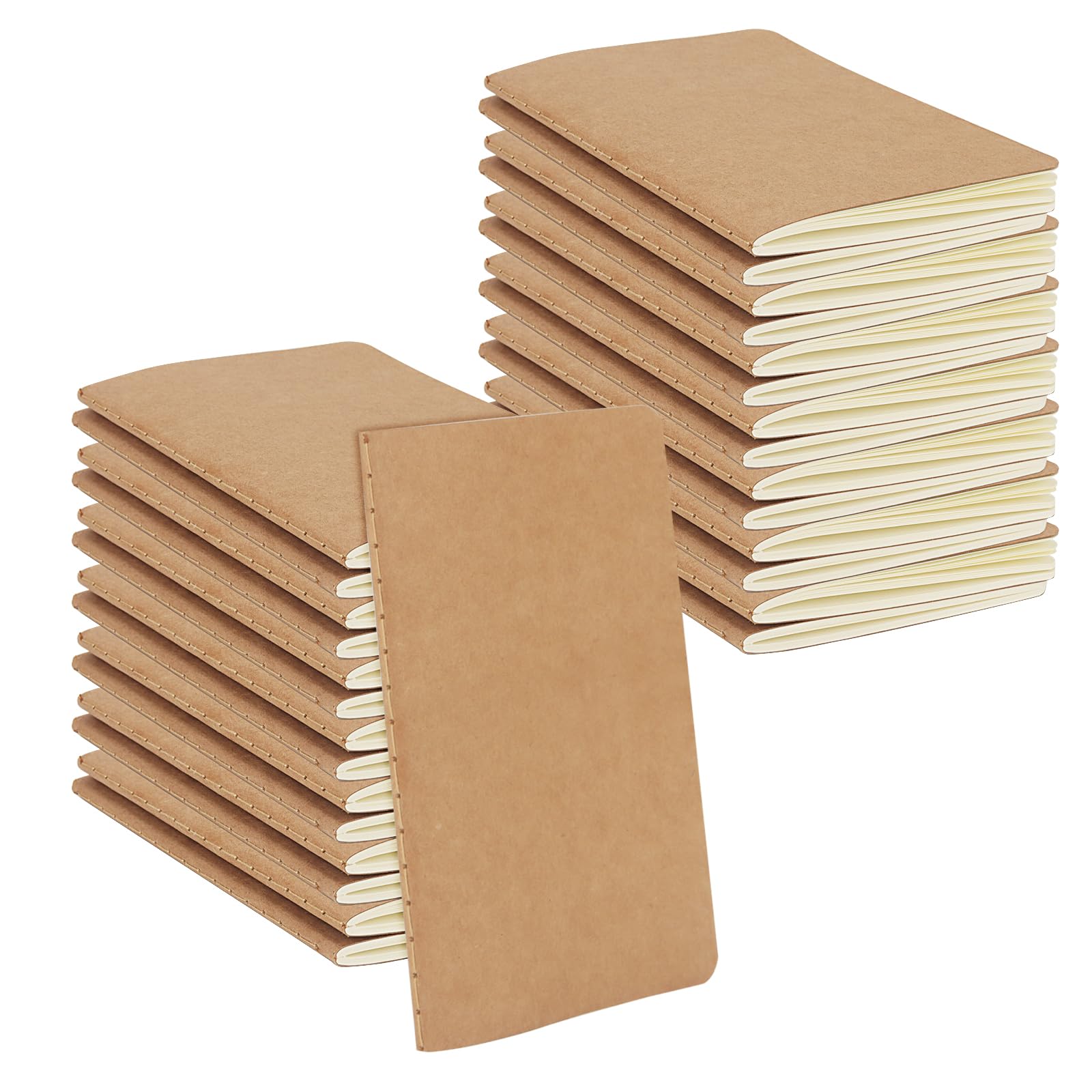 YUENPUN 30 Pack A6 Kraft Notebook Blank, 14 x 10 cm Sketchbook Pocket Notebooks, Small Sketch Notebook Notepad for Travel, School, Office, 30 Sheets/60 Pages