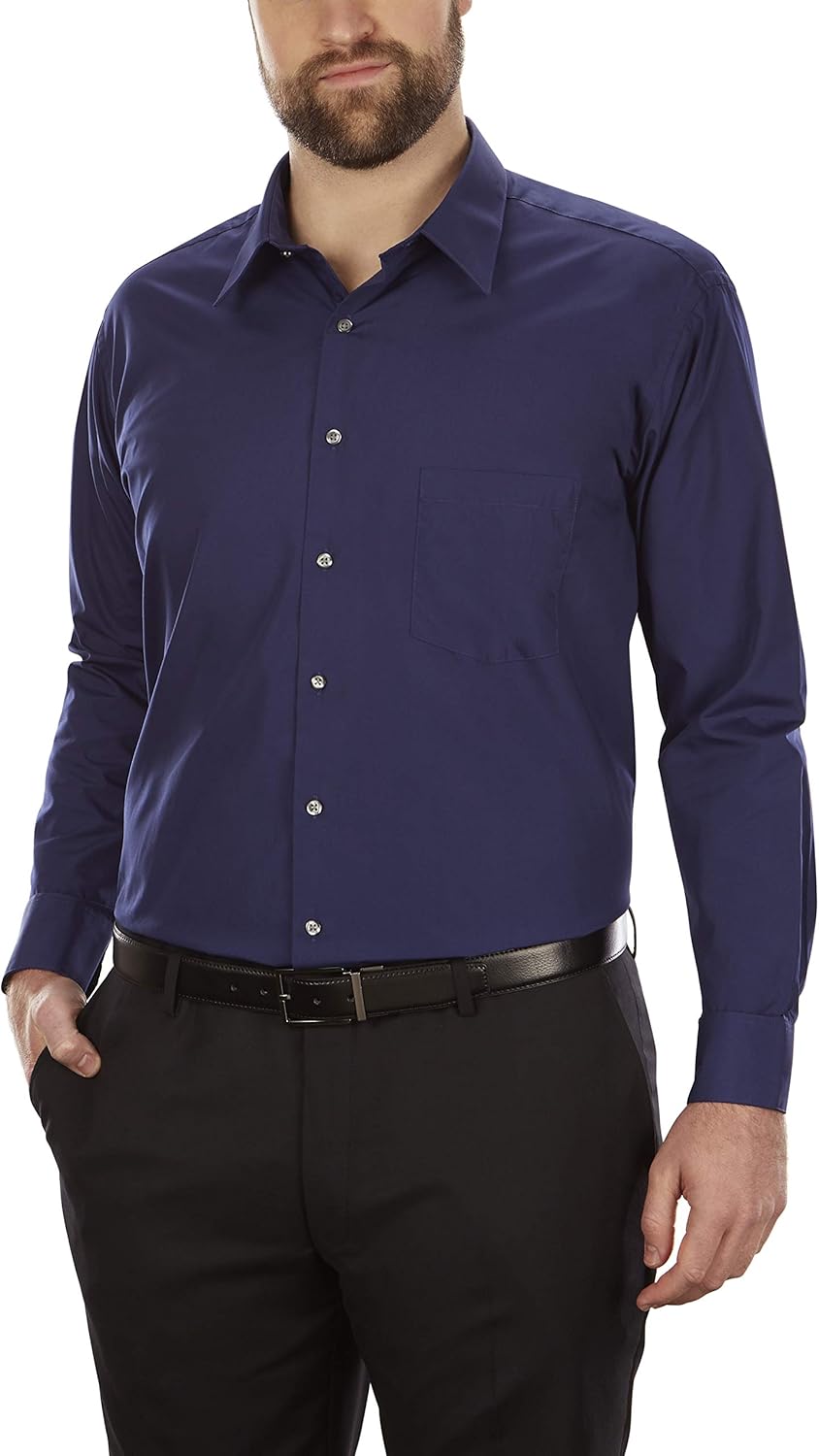 Van Heusen Men's BIG FIT Dress Shirts Poplin (Big and Tall) at  Men’s Clothing store