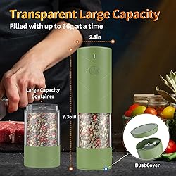 2Pack Electric Salt and Pepper Grinder Set USB