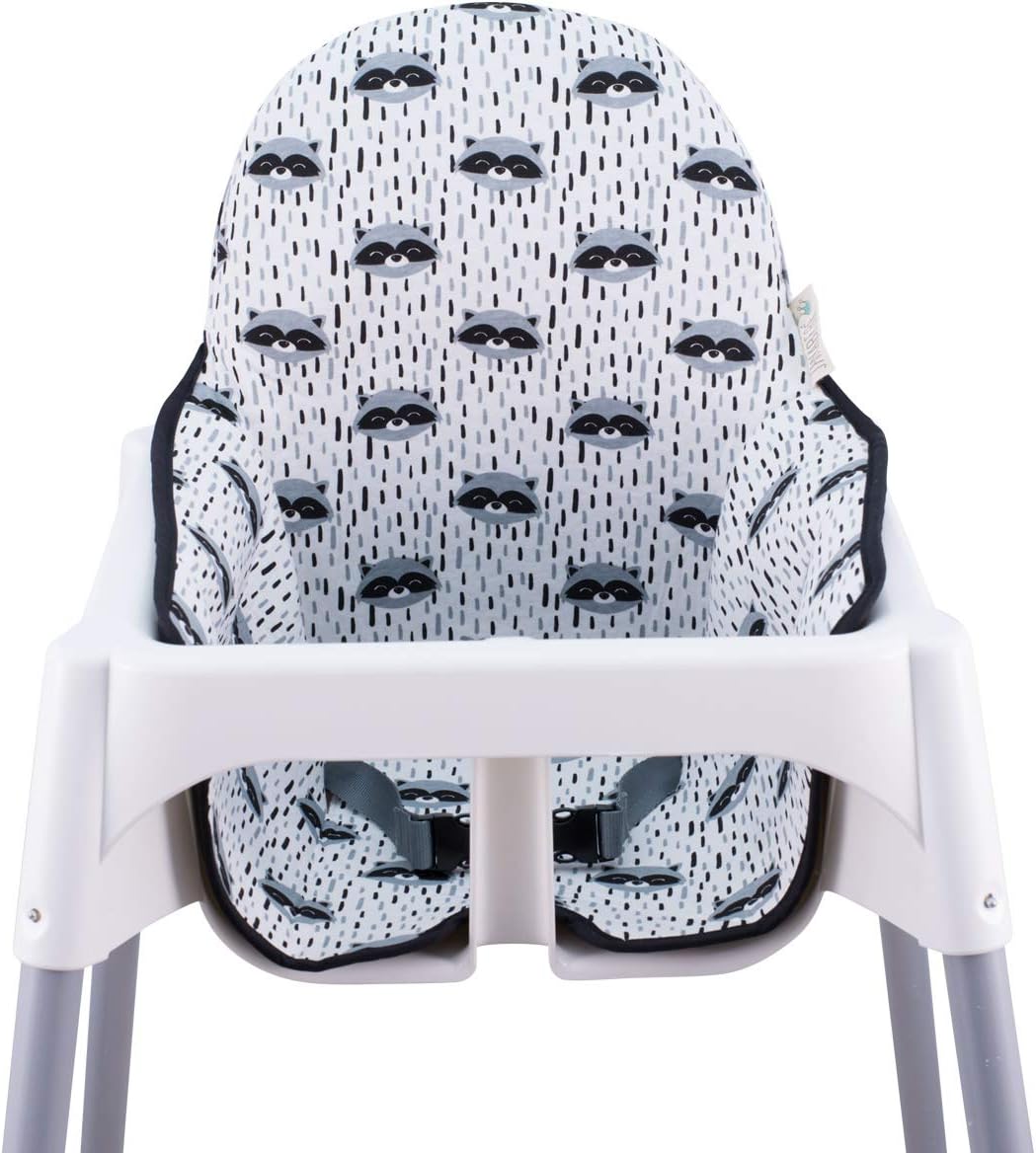 JYOKOKids High Chair Cushion Compatible with IKEA Antilop Made Cotton 100% (Raccoon)