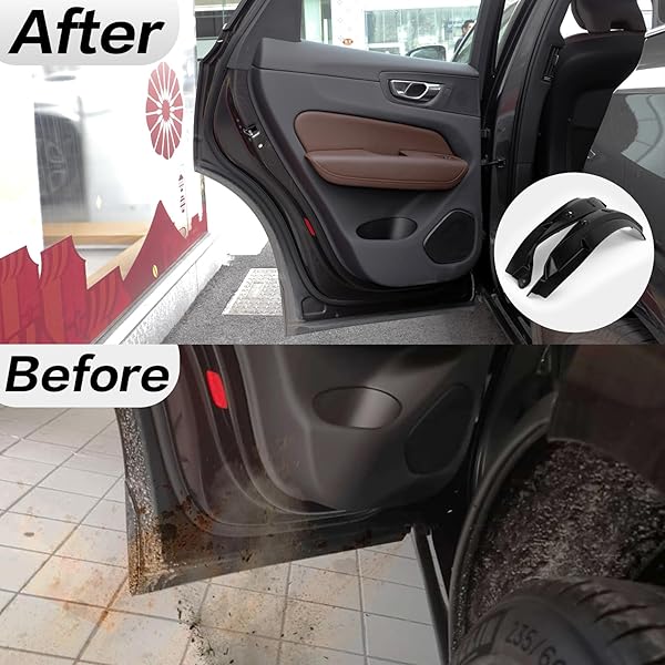 PSLER FIT FOR VOLVO XC60 2025 2018 2019 2020 2021 2022 2023 2024 2025 REAR DOOR MUD FLAPS SET OF 2PCS MUD GUARD KIT SPLASH GUARDS MUDGUARDS MUDFLAPS WITH HARDWARE KITS ACCESSORY FRONT AND REAR