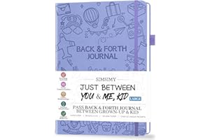 SIMSIMY Just Between You and Me Kid Journal - A Back & Forth Journal for Grown-Up & Kid / Parent & Child to Strengthen Bond, Build Communication, and Share Memories, Interactive Writing Prompts for Kids & Adults, Gift for Girls Boys, 7"X10"-Light Purple