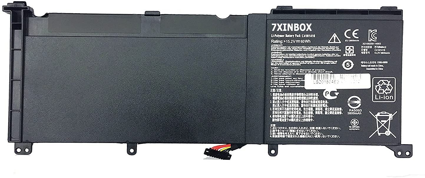 7XINbox 15.2V 60Wh C41N1416 Laptop Battery compatible with Asus ZenBook Pro G501 G501VW G501VJ G501JW G601J N501J N501JW N501L UX501JW UX501VW UX501LW Series