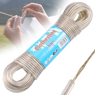 Fentar 30m Heavy Duty Clothes Line Steel Core Waterproof 120kg LC