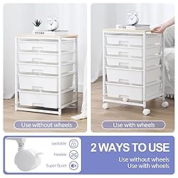 SYKIARIOL Utility Cart with 5 Drawers,Storage