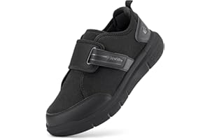 FitVille Diabetic Shoes for Men Extra Wide, Hook and Loop Walking Shoes for Elderly for Swollen Feet Foot Pain Relief Neuropa