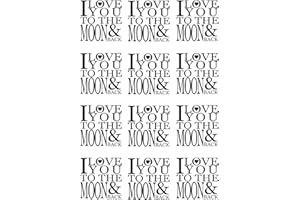 CAPTIVE DECALS I Love You to The Moon and Back (12 pcs) 1" Black Fused Glass Decals