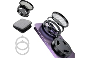 Anti-Glare Magnetic Phone Filter, 52mm Magnetic CPL Filter for Smartphone, Rotatable Polarizing Lens Clip, Foldable Portable 