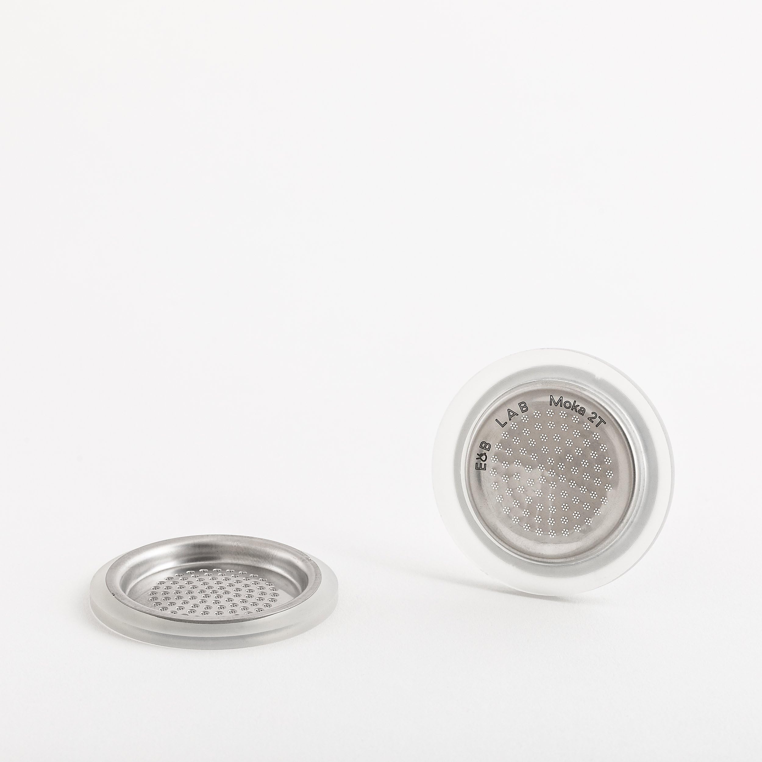 VeryBarista E&B Lab Competition Moka Filter (2 Cup) - Stainless Steel - 1 Count - Compatible with Moka Coffee Pot