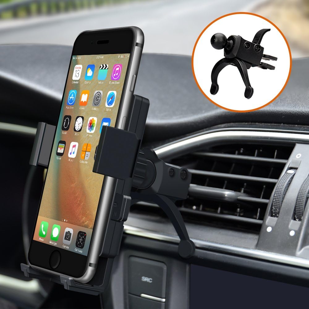 patekfly Car Mount, Air Vent Car Phone Mount Holder Cradle with Kickstand,360° Rotatable Joint – Fits iPhone 7/7 Plus,6s Plus,Galaxy S8 S7 Edge and All Cell Phones Smartphones