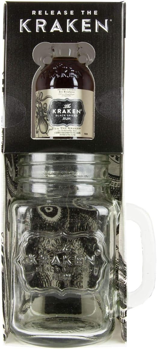 The Kraken Black Spiced Rum 50ml + Kraken Mason Jar Amazon.co.uk Beer