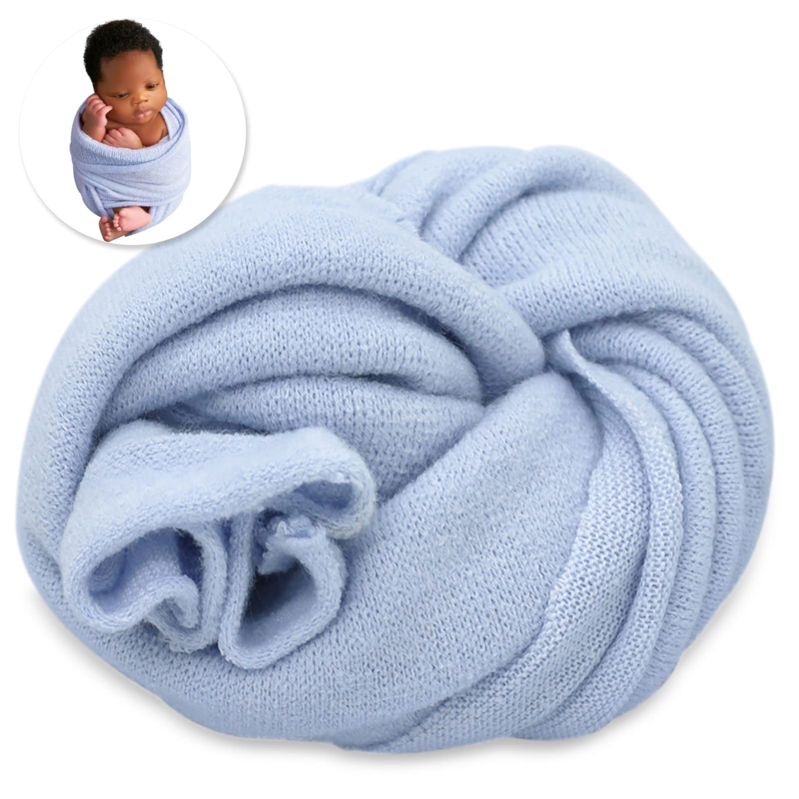 Photo 1 of Newborn Posing Wrap Newborn Photography Props Soft Stretch Knit Blanket Handmade Wrap for Baby Boys Girls Photoshoot