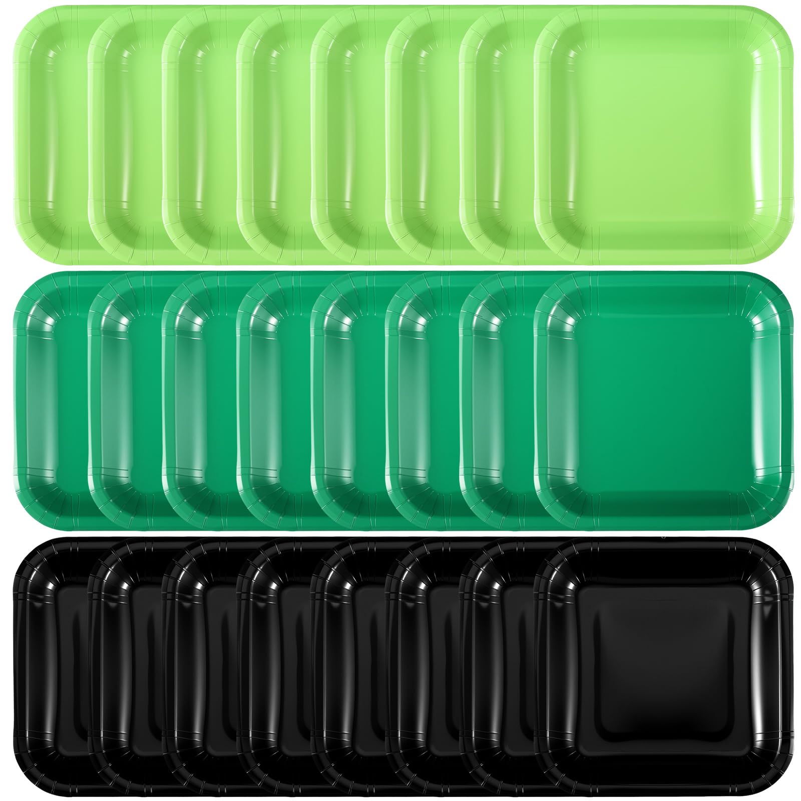 Photo 1 of FoldTier 120 Pieces Green Party Theme Decorations Square Paper Plates Birthday Party Cake Dessert Plates(Green,7 Inch)