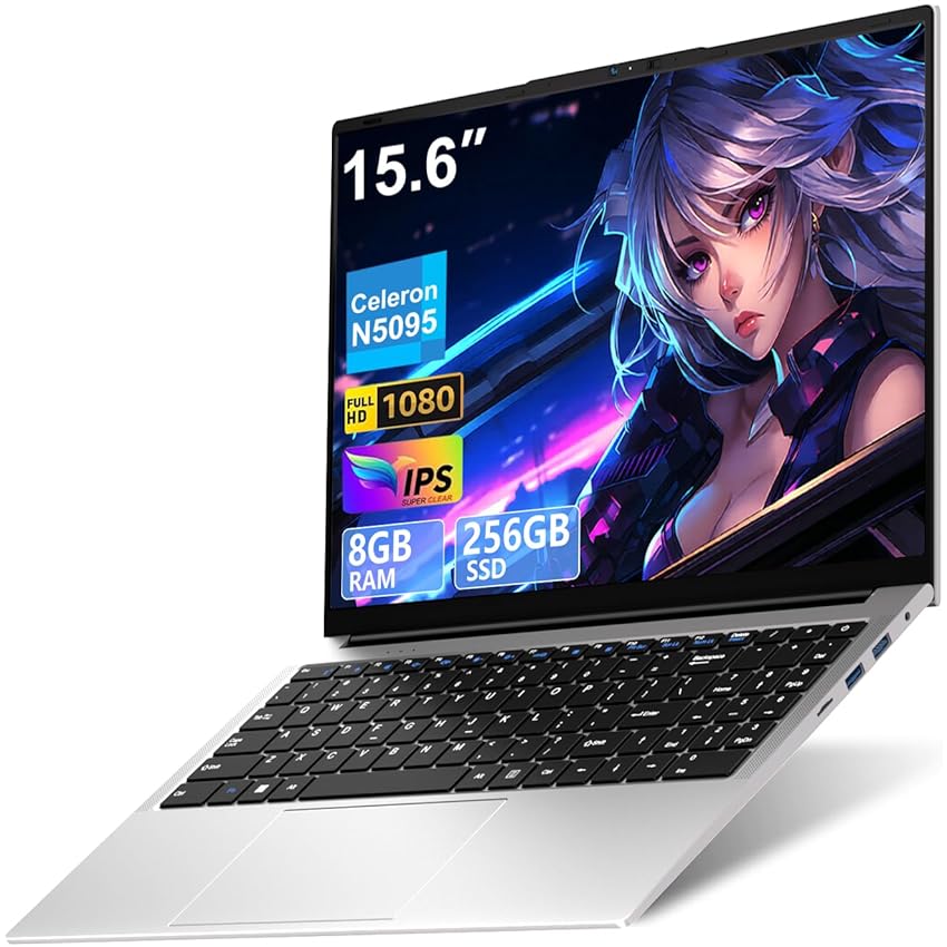 2025 PC Portatile 15.6 Pollici Celeron N5095 Upto 2,9 GHz Win11 Pro Laptop 8GB RAM