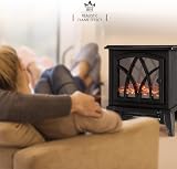 NETTA Electric Fireplace Stove Heater 1600-1800W Freestanding Black view 4