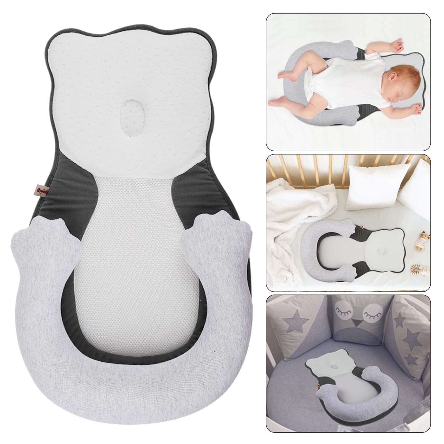OTTOLIVES Portable Baby Bed Head Support Pillow Newborn Lounger Babies Bed Mattress Nest for Baby Sleep Positioning Removable Easy Cleaning Sleeping Lounger: Baby