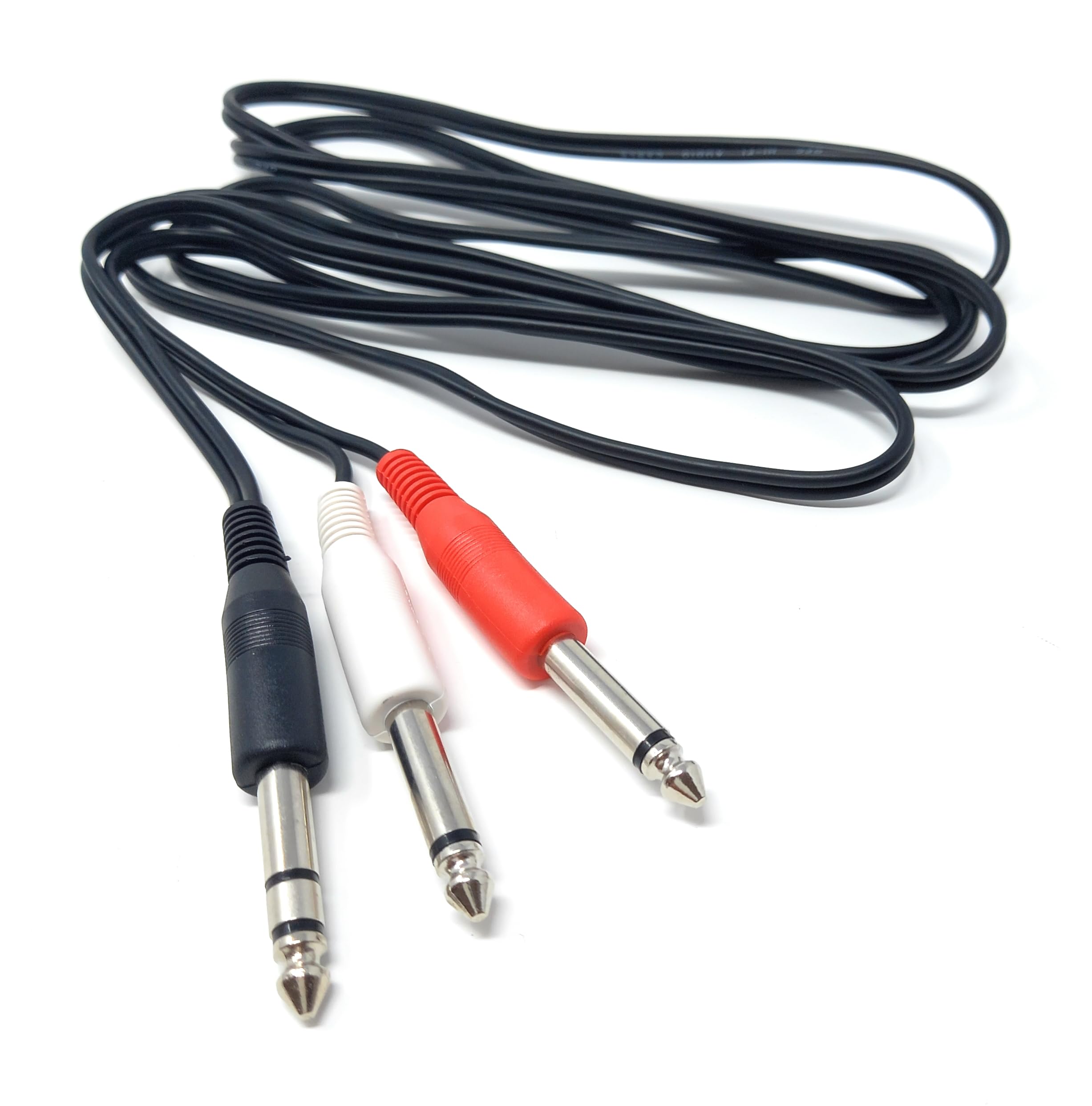 DRUT 2m 6.35mm Stereo Jack To 2 x 6.35mm Mono Jack Y Splitter TRS Stereo to Twin 1/4 Inch TS Mono Lead Cable 6.5ft