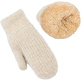 KorhLeoh Winter-Gloves Warm-Knitted-Mittens for Women Men - Winter Stretchy Knit Gloves Soft Elastic Mittens for Cold Weather
