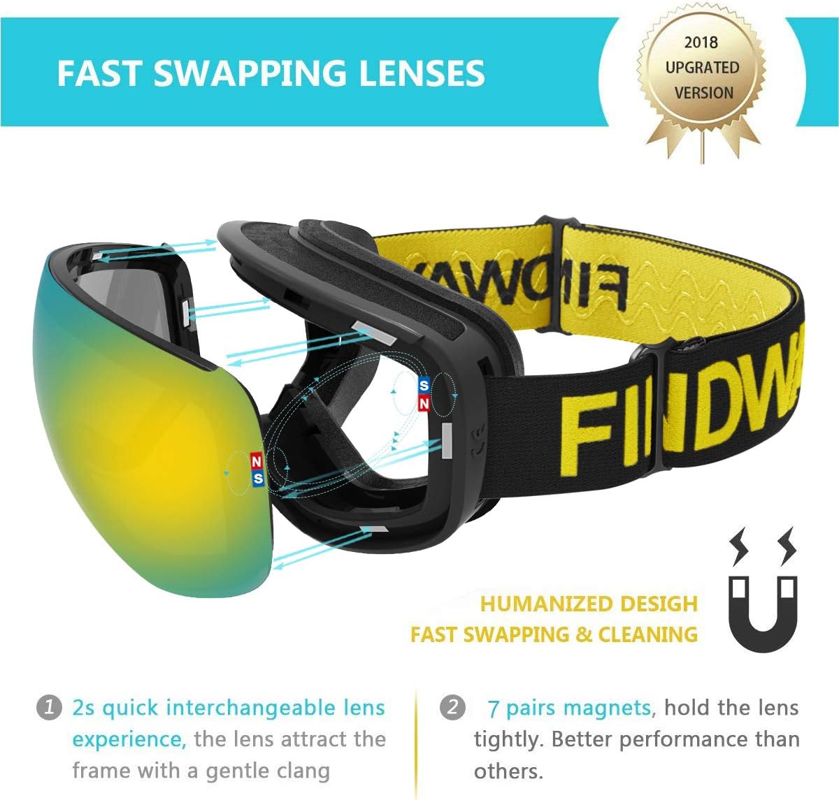 findway Kids Ski Goggles Kids Snow Snowboard Goggles for Boys Girls