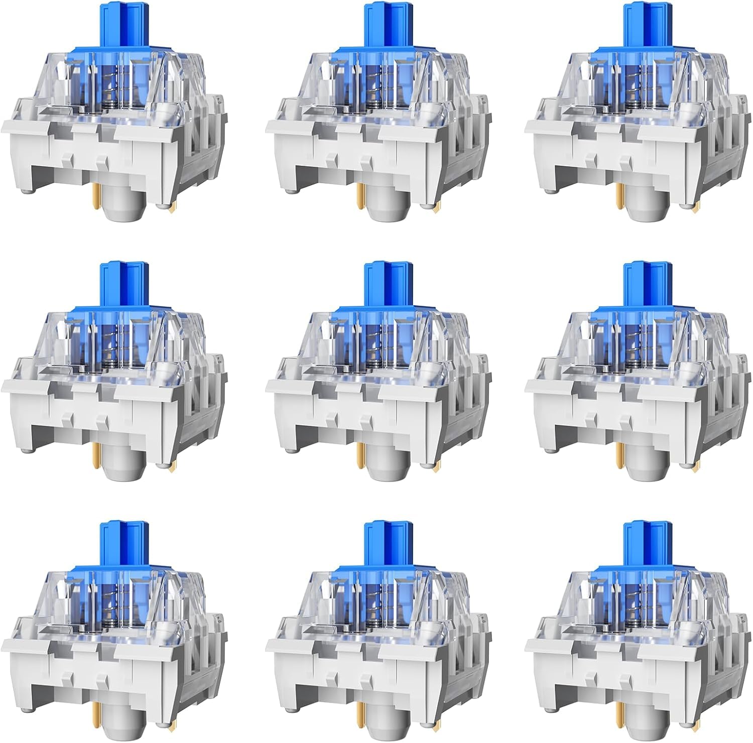Zhouwang 51Pcs Blue Switch,3Pcs OUTEMU Product Experience Switch, Crisp Clicky,Suitable for Mechanical Gaming Keyboards and clicker for 3D Prints.