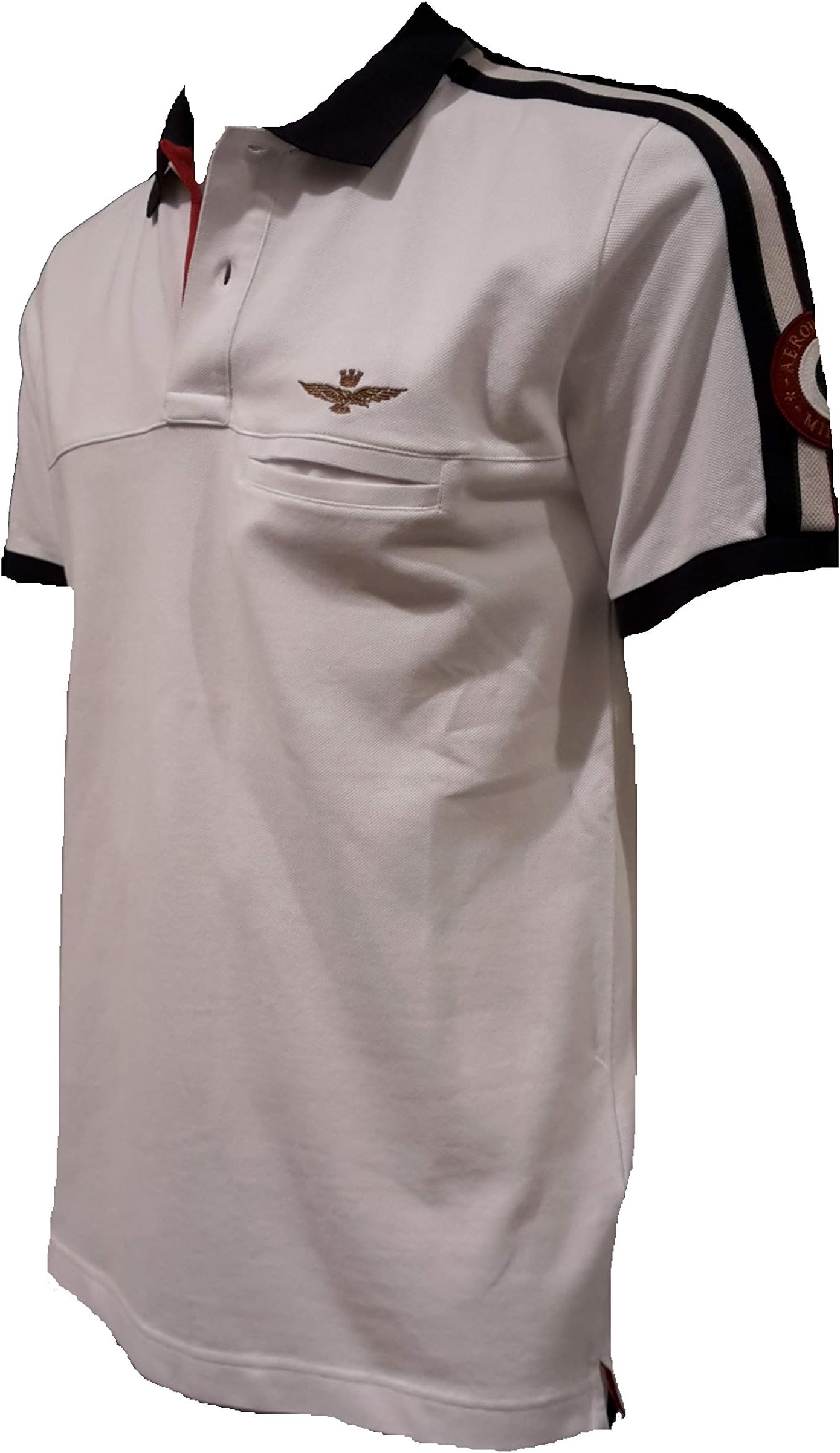 Aeronautica Militare Men's Plain Short Sleeve Polo Shirt White 73062 Off White