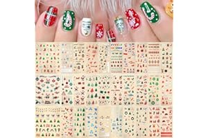 SPLOCUDU 30 Sheets Christmas Nail Art Stickers 3D Self- Adhesive Pegatinas Uñas Snowman Snowflake Nail Decals White Red Christmas Nail Supplies for Women and Girls