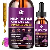 (2 Pack) Milk Thistle Liquid Drops for Liver Det0x &amp; C1eanse Support, Vegan | High Absorption, Milk Thistle Supplement for with Milk Thistle Seed, Artichoke Extract, Dandelion &amp; Turmeric