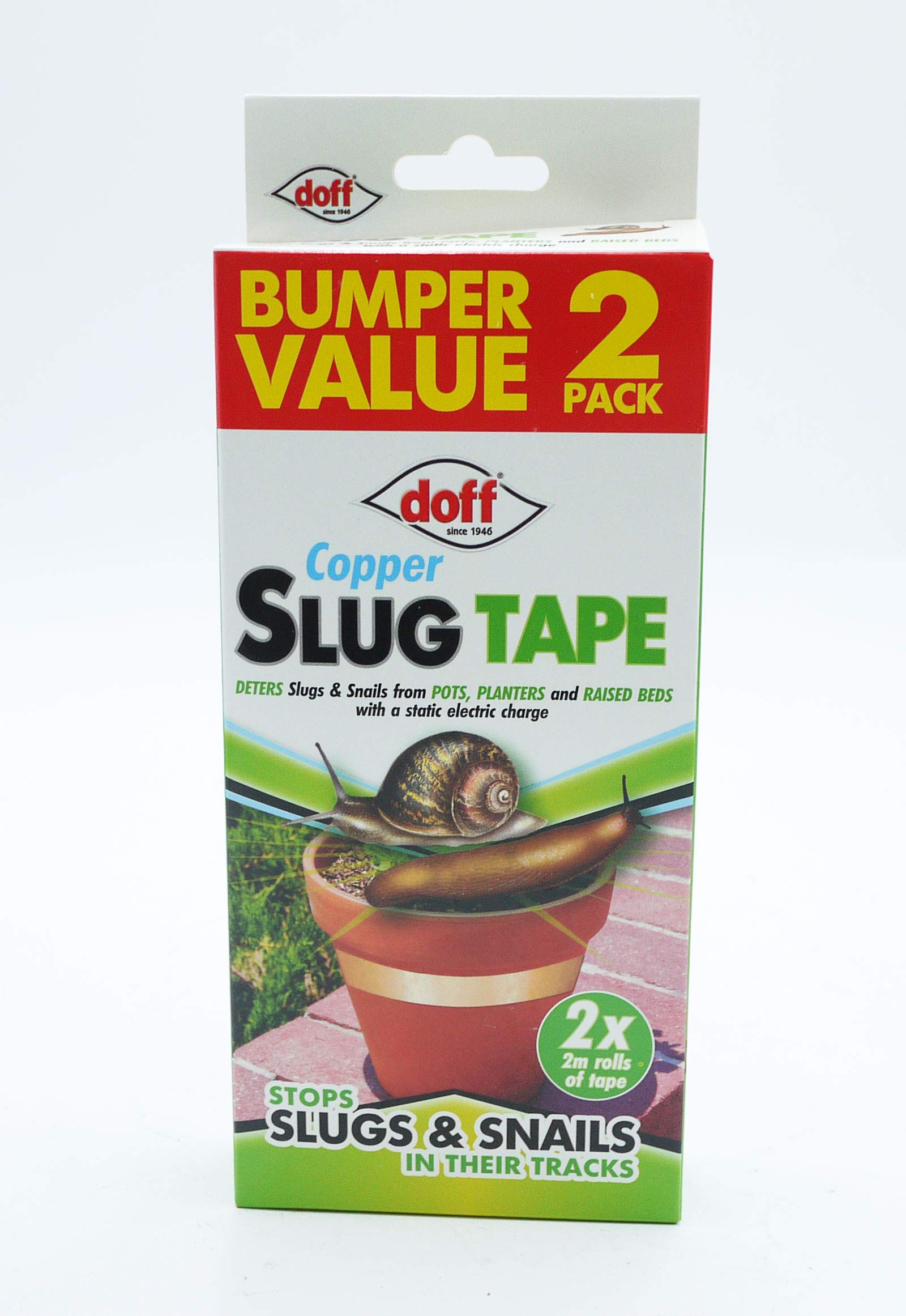 Doff 2 x Copper Slug And Snail Tape Pack Of 2, 2 x 2m Rolls