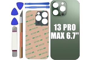 13 Pro Max Rear Back Glass Cover Replacement for iPhone 13 Pro Max 6.7'' Battery Door Panel with Big Hole Rear Back Cover Gla