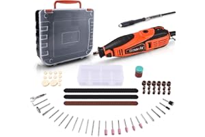 GOXAWEE Rotary Tool Kit with 180 Rotary Tool Accessories & Flex Shaft & Universal Collet, 5 Variable Speed Rotary Multi-Tool, Mini Electric Drill Set for Crafting DIY Project