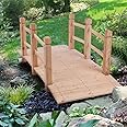 Volowoo Garden Bridge,Wooden Arc Bridge with Rails for Garden,Classic Decoration for Landscaping，Backyard Creek Pond or Farm (59.06 x 26.38 x 22.05)‘’