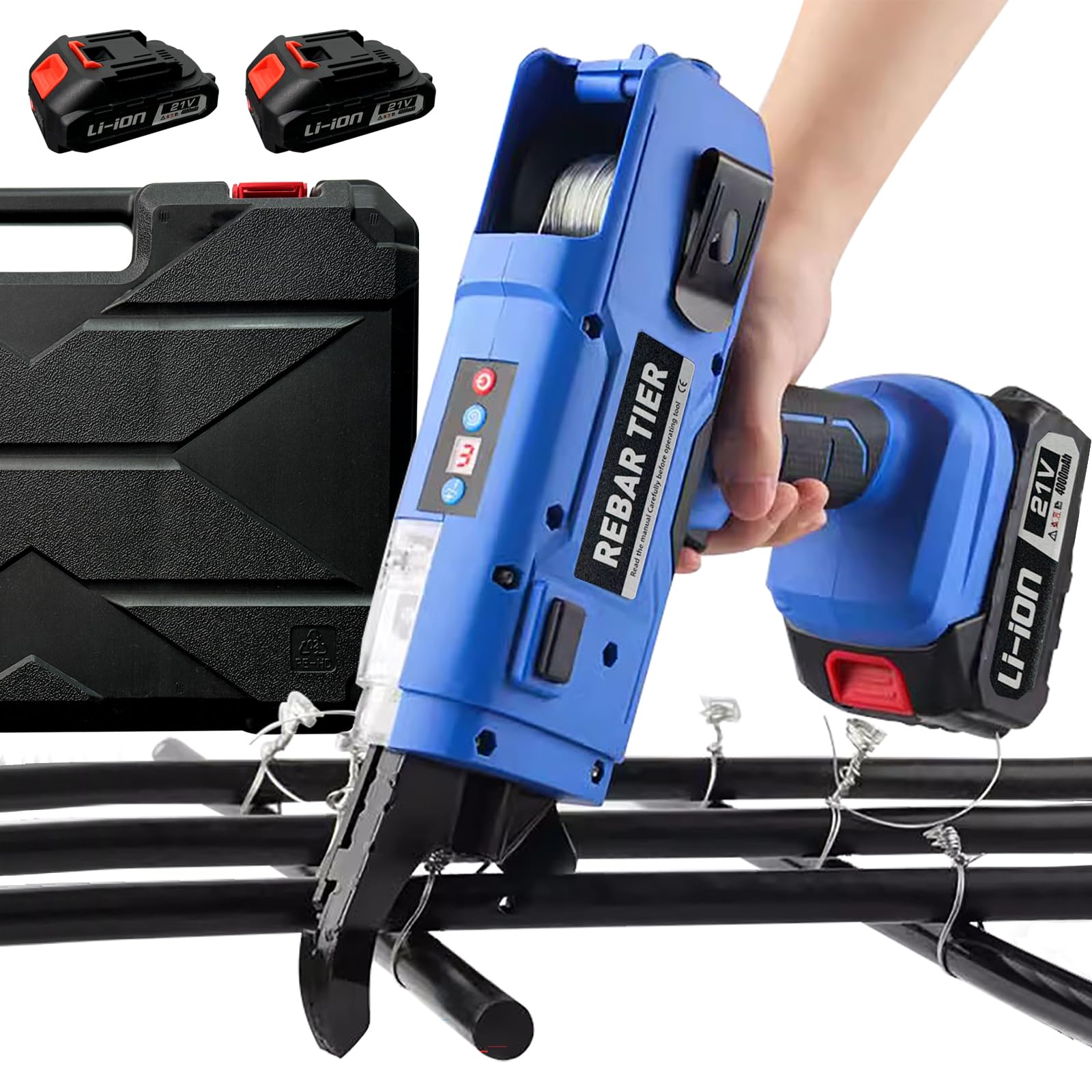 Photo 1 of Rebar Tie Pro, Automatic Rebar Tie Tool 0.3’’ to 1.33’’, Rebar Tier Tying Machine with 2 Rechargeable Batteries 21V, 360? Tie Wire, 1.5h Fast Charge, 0.8S per Knot