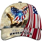 CleveFit 3D Printed, One Nation Under God Baseball Cap, American Eagle Hat for USA Patriots, Unique Design Hat