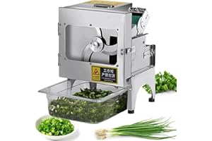 300KG/H Commercial Scallion Slicer, 200W Electric Vegetable Cutter, Spring Onion Chopper, Food Processor & Chopper Machine, 1