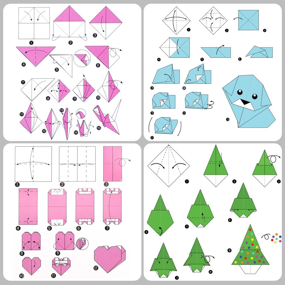 Caydo 50 Vivid Colors 200 Sheets Origami Paper 6-Inch by 6-Inch for Arts and Crafts Projects