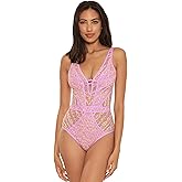 Becca Color Play One Piece Swimsuit, Plunge Neck, Crochet, Bathing Suits for Women