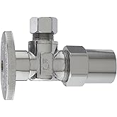 Keeney PP20321LF 1/2" Nominal CPVC 3/8" OD Lead Free Quarter Turn Angle Trans Valve, Brass