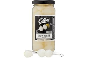 COLLINS CHICAGO Collins Gourmet Snow White Cocktail Onion - Pickled Onion jar for Cocktails, Bloody Mary ingredients, Meat and Cheese Trays and Snacks - Pickled Onions 8oz