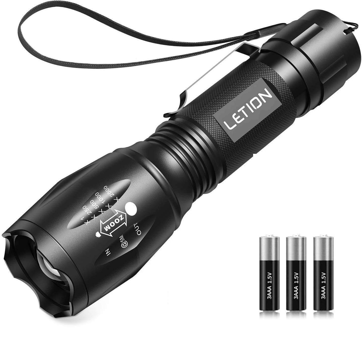 LETION UV Flashlight, LED UV Torch 2 in 1 UV Black Light with 500LM