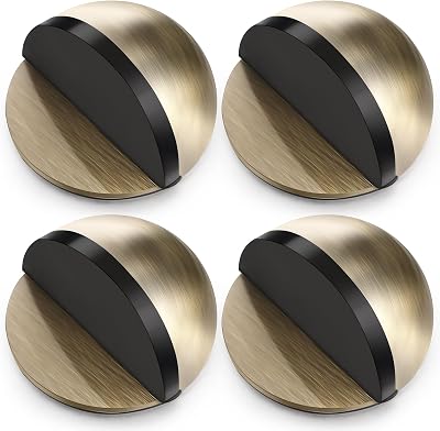 Hotop Self-Adhesive Floor Door Stop Oval Stainless Bronze Four Pack