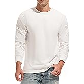 JEEGAL Men's Long Sleeve T-Shirts 100% Cotton Heavyweight Pre-Shrunk, Casual Basic Tee Long Sleeve Shirt for Men