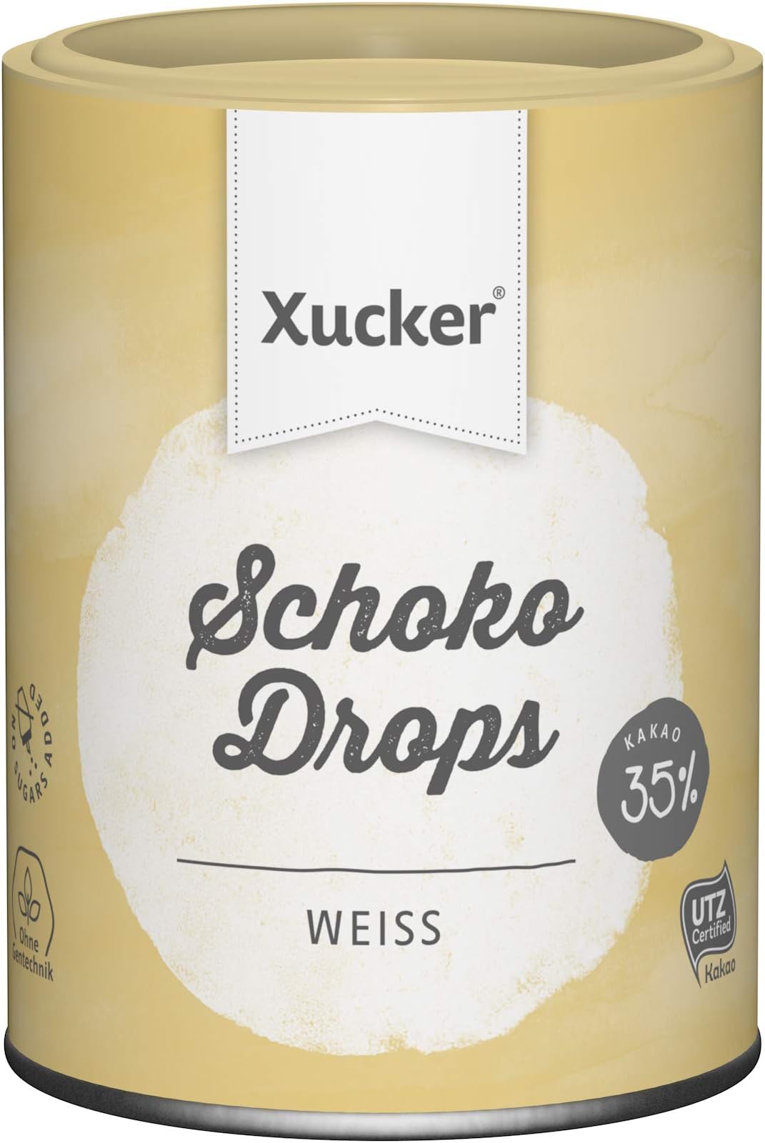 Xucker Low Carb White Chocolate Drops with Xylitol, Diabetic, No Sugar Added