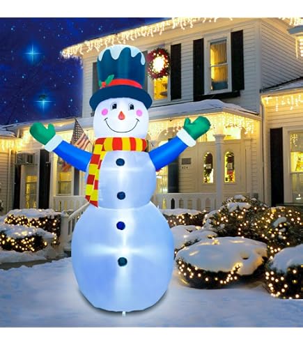Amazon.com: 8 FT Christmas Inflatables Colorful Snowman with 