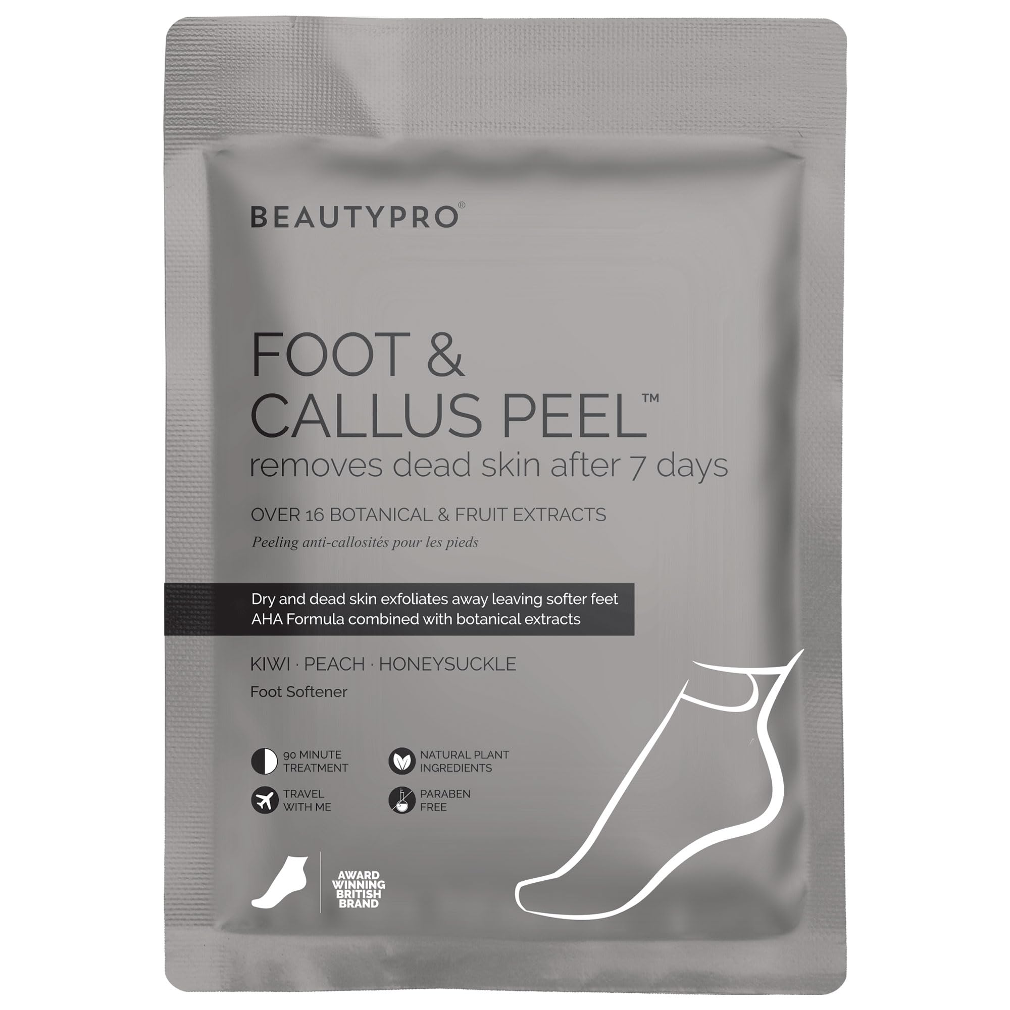 BeautyPro Foot & Callus Peel Mask Exfoliating Socks for Cracked Heels & Dead Skin Vegan Foot Care for Soft, Smooth Feet Multi Award Winning Brand