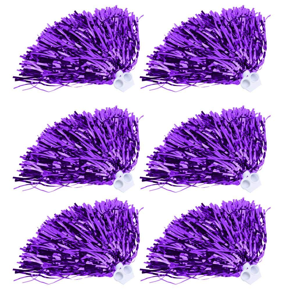 Sports Pom Poms, Cheerleading Poms for Party Fancy Dress Dance Costume Event Celebration (Purple)