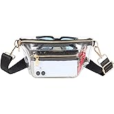 Clear Bag for Stadium Events Transparent Belt Fanny Pack Waist Clear Crossbody Stadium Bag Purse for Concerts Sports Events for Women Men