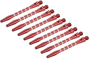 PATIKIL 48mm Dart Shafts, Medium 2BA Thread Aluminum Dart Stems Dart Accessories for Steel Tip - 9 Pack (Red)