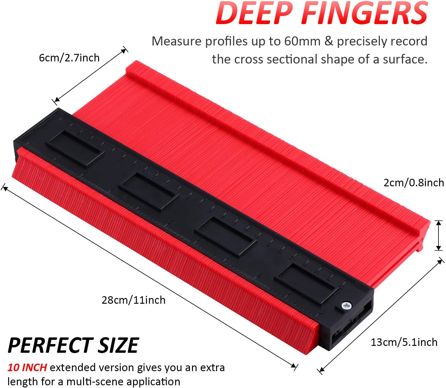 Shaping Measure Ruler Contour Gauge Duplicator 10 Inch Plastic Profile Gauge Shaping Measure ...