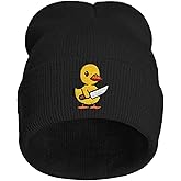 Cute Yellow Duck Embroidered Beanie Knit Hat for Men Women, Cute Funny Graphic Beanie Winter Skull Cap, Gifts for Duck Lovers